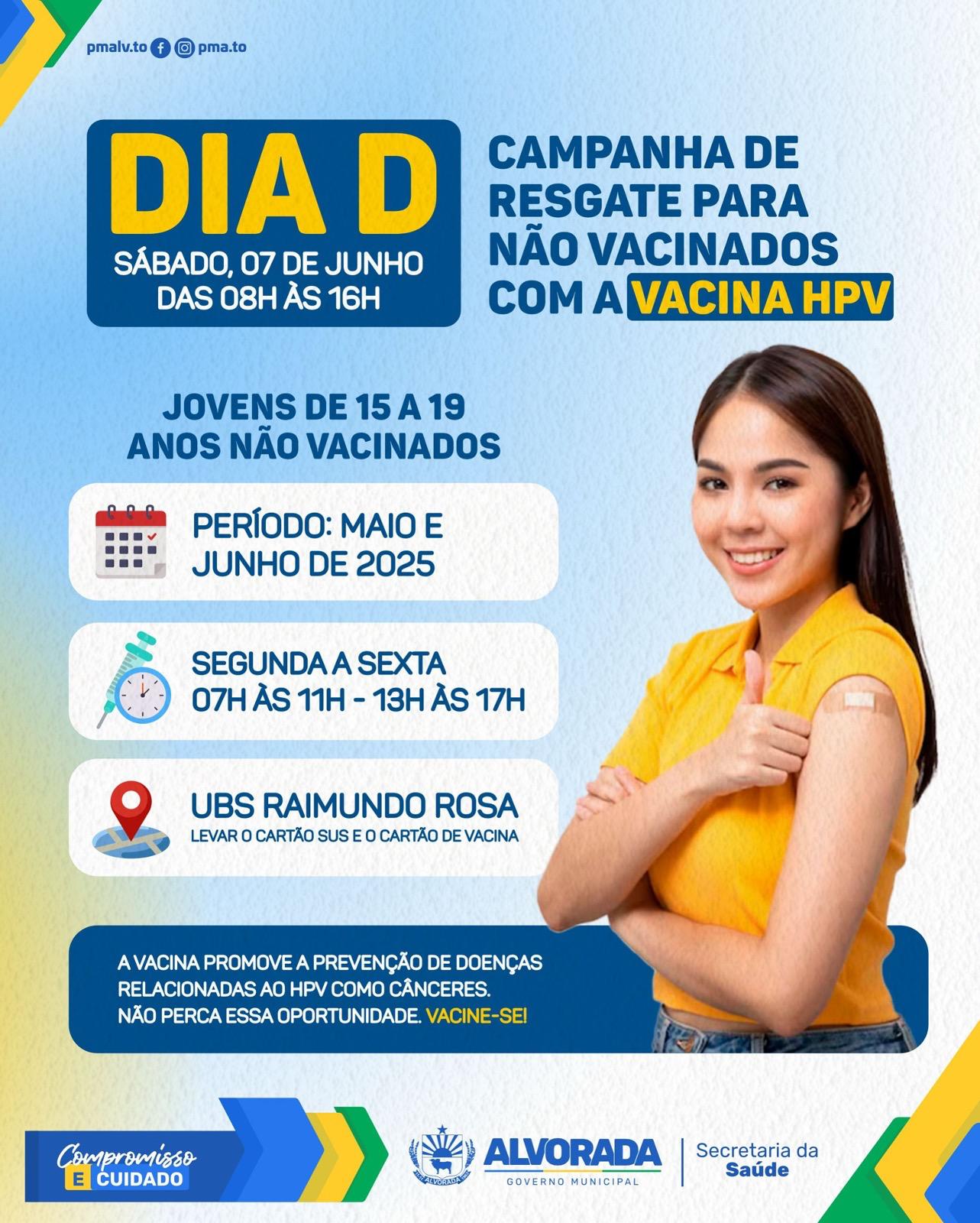 Secretaria de Saúde promove Campanha de Resgate de Vacinação contra o HPV para jovens entre 15 e 19 anos