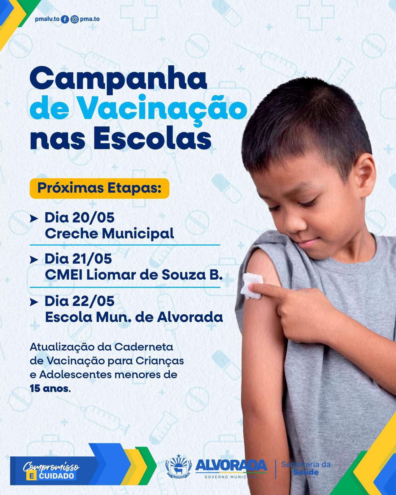 Confira o calendário das próximas etapas de vacinação nas Escolas Municipais