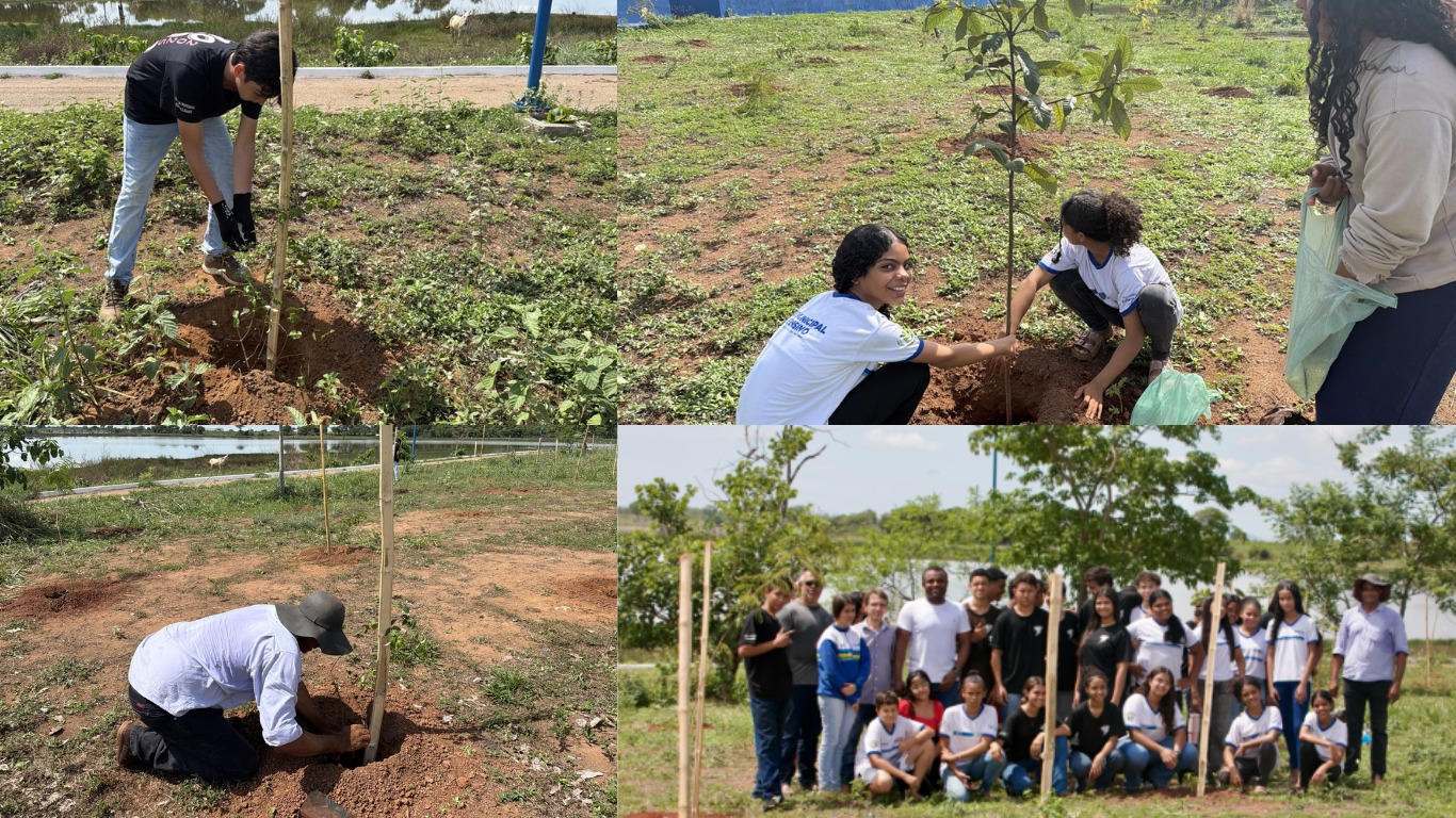 Município realiza Dia de Campo com estudantes na primeira etapa do Reflorestamento da Orla da Lagoa da Ema