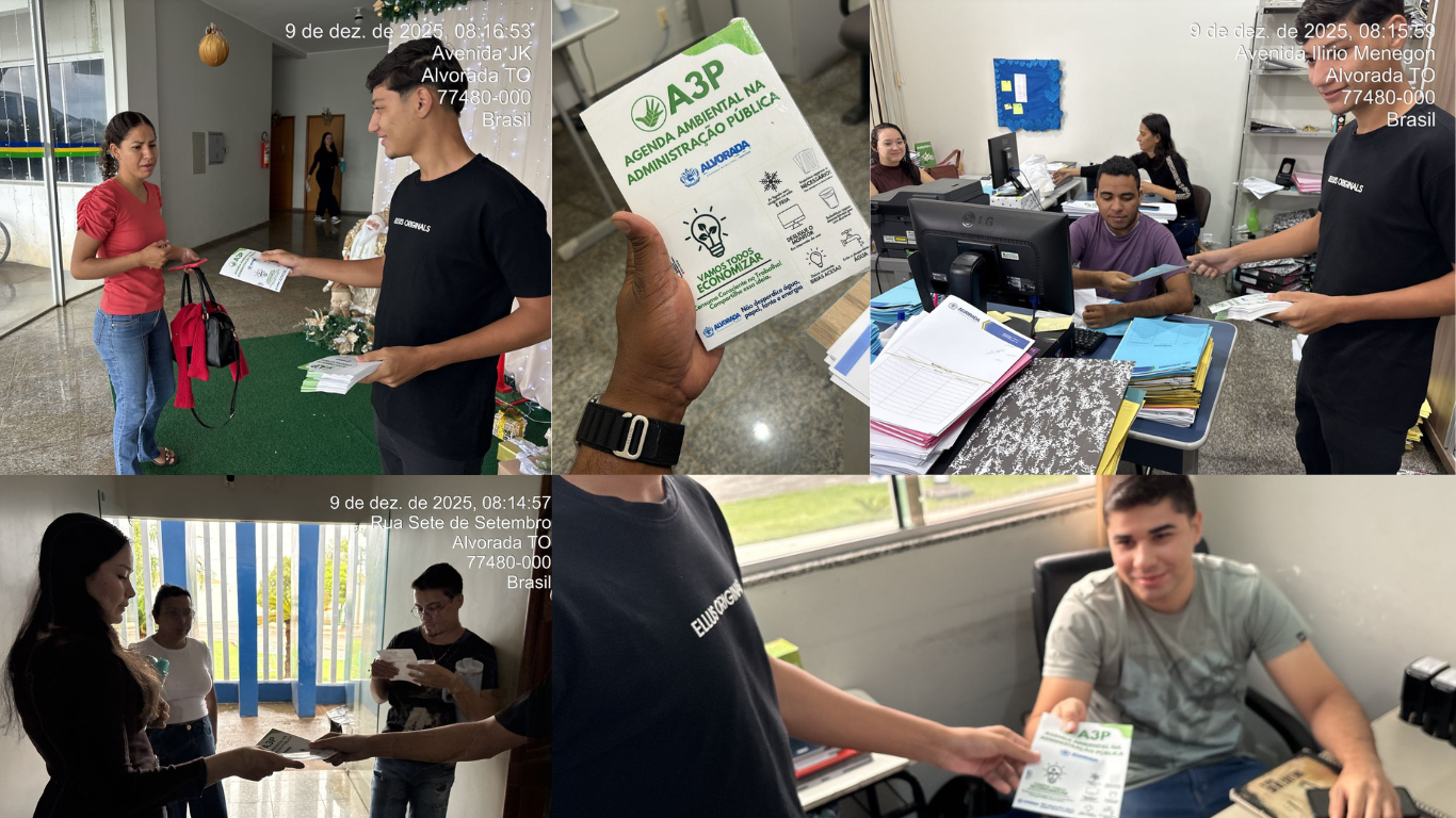 Prefeitura de Alvorada realiza ação da A3P com distribuição de material educativo sobre uso racional dos recursos naturais